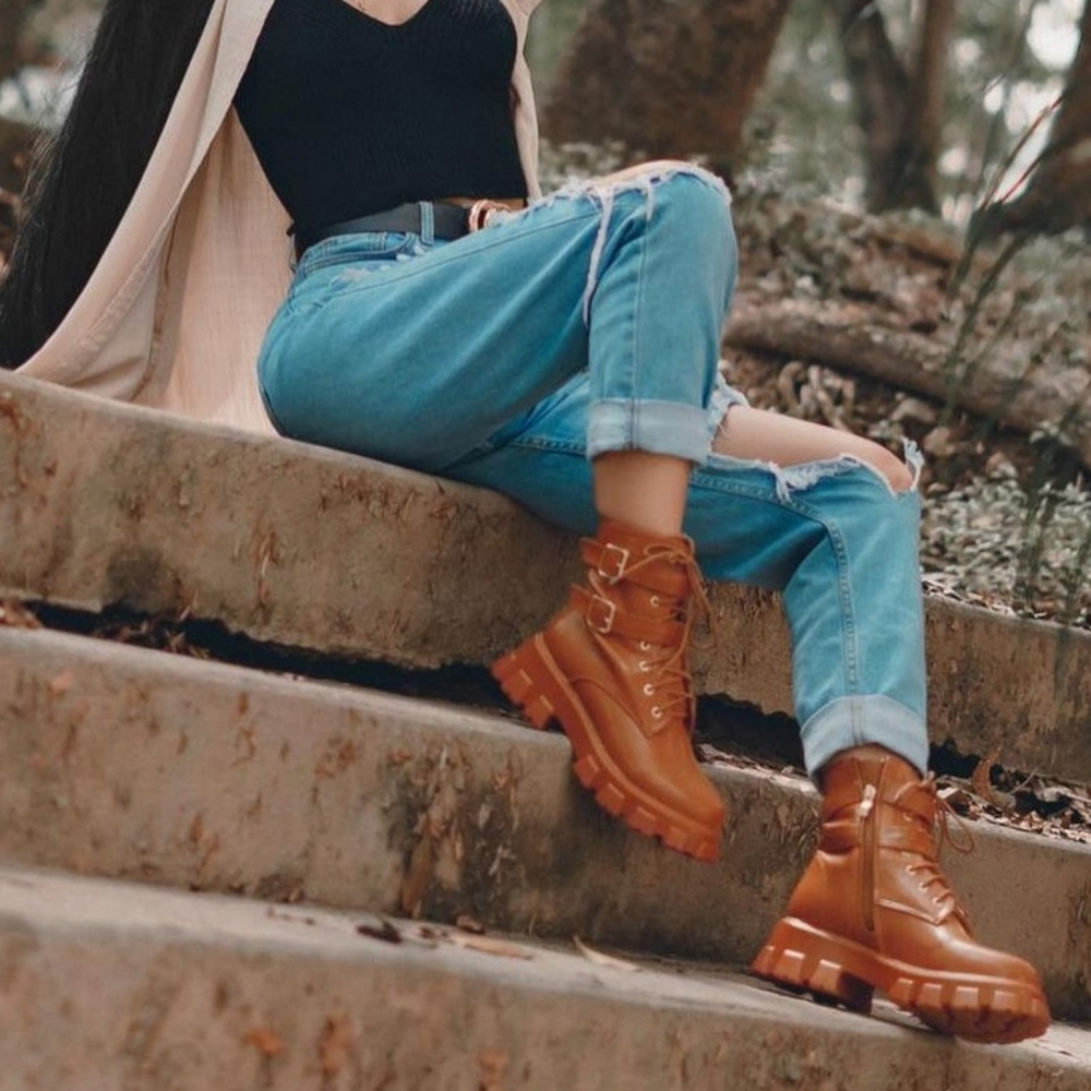 Kashia Combat boot Tan color Confort - Picture 5 of 7